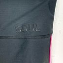 SoulCycle  Athletic Soul Logo Leggings Black Poly Stretch Side Stripe Pink Small Photo 1