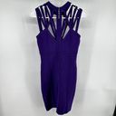 Bebe  Mini Bodycon Dress Strappy V Neck Cutout Stretch Party Club Purple Small Photo 4