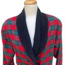 American Vintage VTG Peggy Hart Blazer Jacket Sz L Cropped Corduroy Plaid Red Green Holiday Photo 2