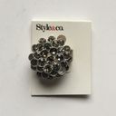 Style & Co Brand New . Pave Flower Stretch Adjustable Ring. Women's Fashion Photo 4