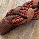 The Leather Shop Vintage Boho S/M Brown Thick Leather Braided Accent belt Photo 2