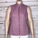 Coldwater Creek  Size 18W Purple White Herringbone Zip Up Wool Blend Vest Jacket Photo 0