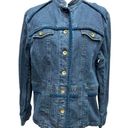 Jones New York  SPORT Stretch Denim Jean Jacket Military‎ Style Size XL Photo 13