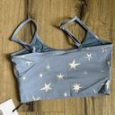 Beach Riot NEW  Libby Crop Tank Top Winter Star Print Size XS Light Blue Silver Photo 7