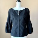 Magaschoni  | Black Balloon Sleeve Full Zip Blazer Jacket Sz S Photo 0