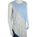 London Times  Womens Sleeveless Jewel Neck Midi Dainty Dress Sz 12 Blue Dots Photo 1