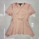 BCBG MaxAzria Knit Bare Pink Peplum Top Photo 2