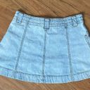 DKNY Vintage  Jeans Light-Washed Denim Drawstring Mini Skirt Photo 2