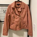 New Look NWOT |  women’s pink leather jacket — large Photo 0