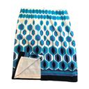 Talbots  Skirt Sz. 8 A~Line Resort Cruise Wear Turquoise White Navy Lined Stretch Photo 2