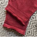 American Eagle New  Burgundy Red Raw Hem Jegging Skinny Jean Size 00 Y2K Denim Photo 5