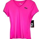 FILA NWT  Sport Size M Sudden Pink Tee Trudry Mesh Panels Flat Seams Stretch Photo 0