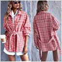 ZARA  Tweed Houndstooth Belted Pink/White Plaid Boucle Jacket‎ Size XS Photo 11