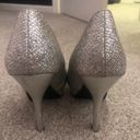 Bamboo Silver Platform Heels With Glitter Detail Photo 2