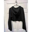 Naked Wardrobe  Size 1X Hoodie Womens Black Cropped Zip Up Solid NWT Photo 7