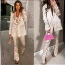 ZARA NWT  Satin Ruched Blazer Jacket Sz XS Champagne Ivory Blogger Fav Photo 4