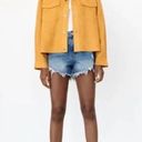 ZARA  Gold Yellow Faux Suede Leather Oversized Jacket Size XSmall Photo 1