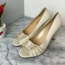 Taryn Rose  Neutral Cream Peep Toe Heels 39.5/9.5 Career Photo 0