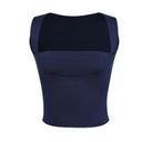 Micas  Women's Large Royal Blue Sleeveless Basic Square Neck Cropped Tank Top Photo 2