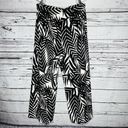 Boston Proper  Size XL Black & White Tropical Palm Print Pull-On Wide Leg Pants Photo 2