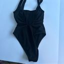 Aerie  black textured cheekiest one piece bathing suit, padded, size XS, flirty Photo 4