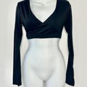 Paragon  Black DesB Infinite Long Sleeve Sports Bra Crop Top Photo 1