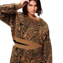 Good American  Swirl Intarsia Crop Boxy Sweater NWT
Size 5/6 in Sepia002 Photo 0