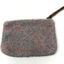 Anthropologie Miss Albright Initial D Jeweled Sequins Canvas Tweed Wristlet Photo 4