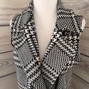 CHAPS Black & White Houndstooth Asymmetric Zip Sweater Vest Photo 1