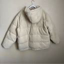 Good American NWT  Faux Shearling Cocoon Puffer Jacket in Tusk 4 XL Photo 6