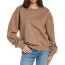 Good American Sweatshirt Crewneck Long Sleeve Pullover Sweater Tan Brown L Photo 0