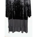 IC By Connie K Collection Black Crushed Velvet Chiffon Hem Long Tunic Top 2X Photo 2