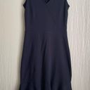 Talbots  Women’s Flounce Hem Fit & Flare Dress Navy Blue 100% Cotton Size XS Photo 1