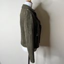 Tahari  Moss Green Faux Suede Moto Jacket Photo 3