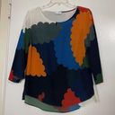 Akris  PUNTO silk multicolor scallop print mulberry silk blouse top size US 8 Photo 0