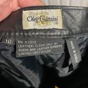 Oleg Cassini Vintage Leather Trousers Pleated Pinstripe High Waist Culottes Skinny Slim Pants Rave Goth Photo 6