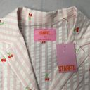 Starfit Long Pajama set Pink Stripper Cherry 🍒 Embroidered Size Medium NWT Photo 3