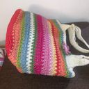 The Sak  Off White, Green, Pink, Red, & Blue Striped Crocheted Shoulder Bag Purse Photo 5