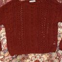 moon&madison Rust Orange Crochet Sweater Photo 2