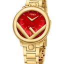 Fendi  Timepiece Run Away Red Dial Watch 28mm Gold Logo Unisex Photo 0