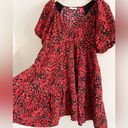 Entro Boutique fall floral puff sleeve v-neck flowy tiered dress Photo 6