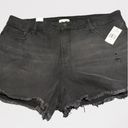 Good American Good Curve Denim Frayed Hem 5 Pocket Shorts in Black 089 Sz 18 Photo 0