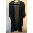 No Boundaries  Black Sheer Beachwear CoverUp / Robe Open Sash Small-Medium NEW Photo 1