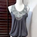 Lily White  Womens Blouse Black Sleeveless V Neck Sequin Pullover Tank Evening L Photo 0