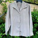 Nordstrom  Preview Collection 100% Silk Tan Button Down Blouse/Top Size Large EUC Photo 0