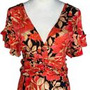 Abel the label  Vivid Dreams Maxi Dress Red Black Floral Size S Photo 4