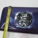 Tory Burch  Patent Leather Zip Around Continental Logo Wallet Purple Black Photo 4