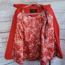 Guess  Red Floral Double Breasted Belted Tailcoat Women's Trench Coat Size Medium Photo 15