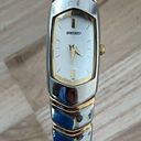 Seiko  Rare Vintage Ladies Watch Curved Crystal White Dial Two-Tone Bracelet Photo 3