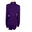 Harper Ronny Kobo  Ruched Mini Dress with Balloon Sleeves Purple Eggplant S NWT Photo 6